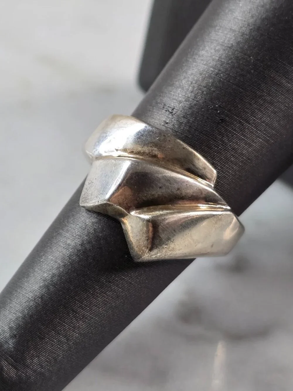 Womens Vintage Estate Sterling Silver Modernist Ring 9.5g E7983